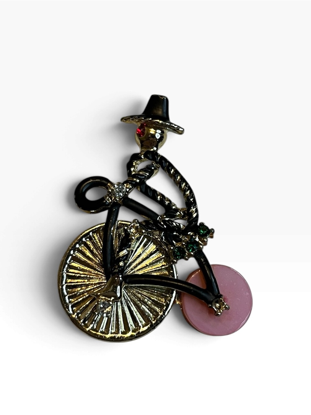 Vintage 50’s Man On Bicycle Brooch Pin